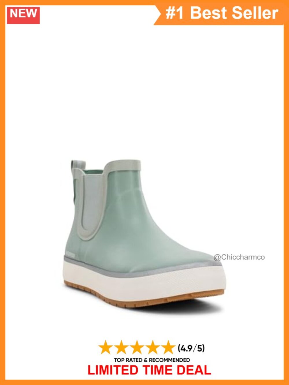 Waterproof Rubber Memory Foam Rain Boots Slip Resistant Everyday Wear